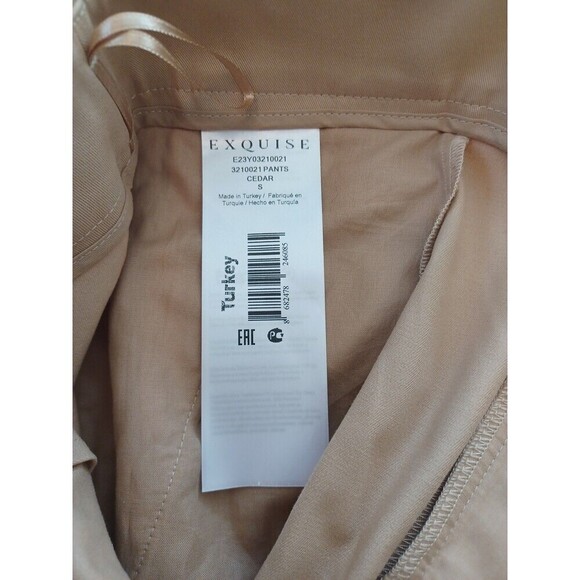 Anthropologie Exquise NWT high rise rolled hem pleated chino pants S minimalist - Picture 9 of 15